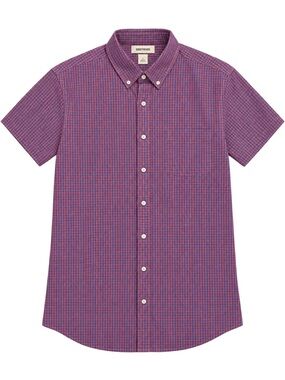 Goodthreads Short-Sleeve Button-Down in Blue and Red Micro-Check
